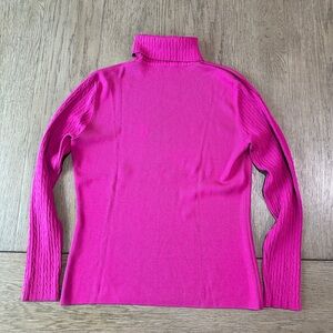 Venini Cable Knit Turtleneck Sweater Size Large Pink